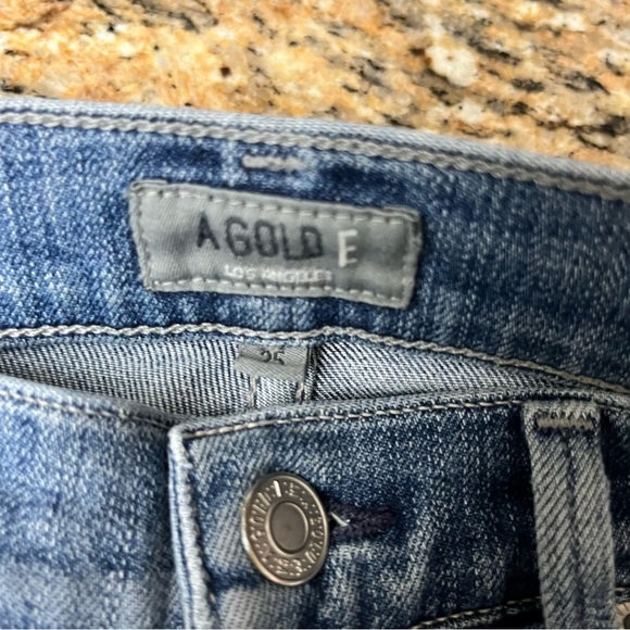 Agolde Sophie Raw Hem High Rise Crop Skinny Jeans in Hyper Blue 25 #A018D-843 - Picture 8 of 12